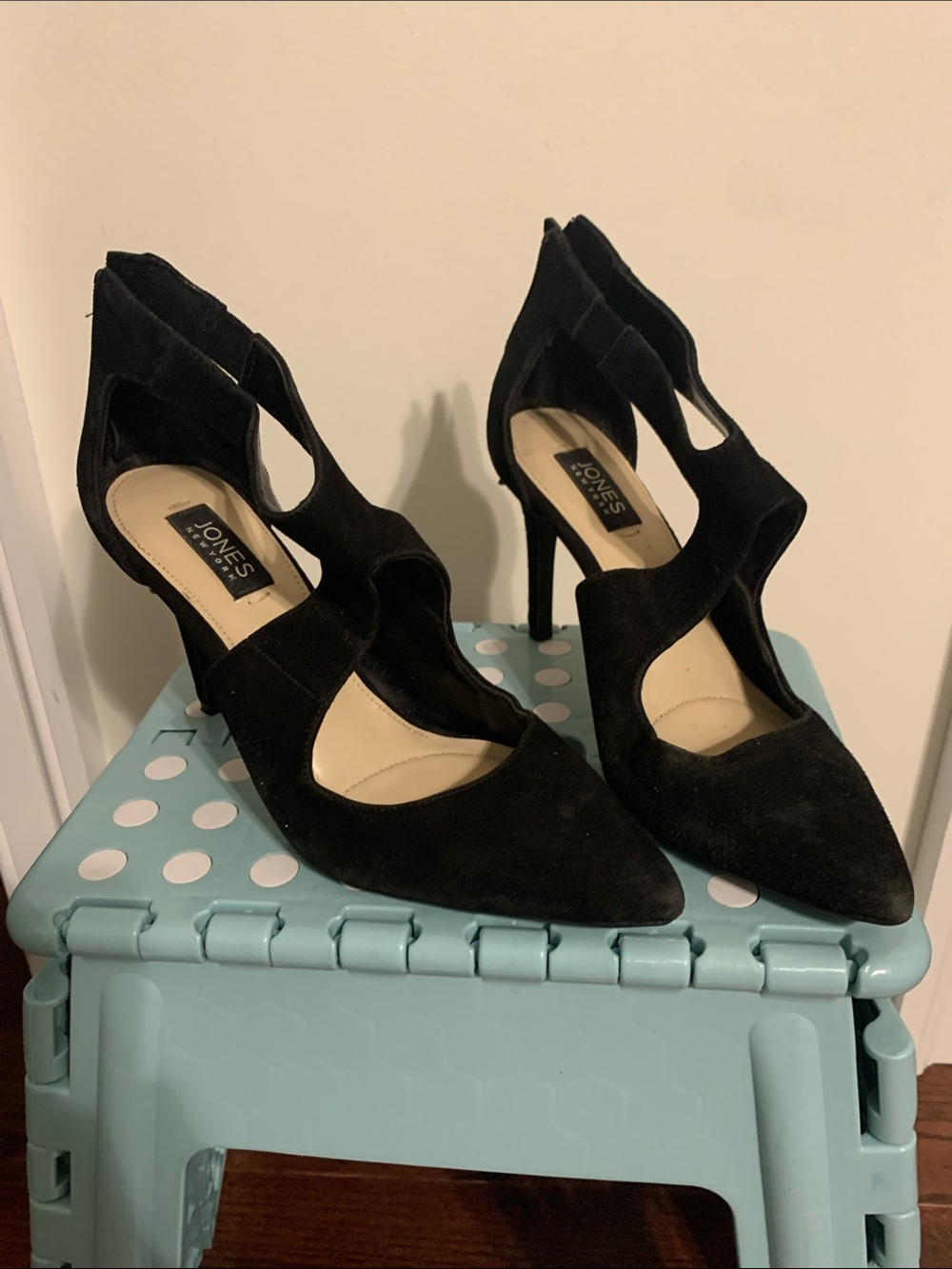 Jones New York Black Suede Cutout Stiletto Pumps